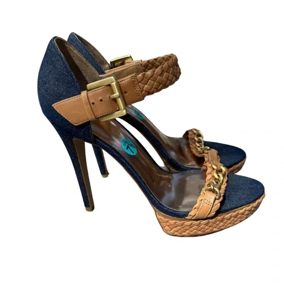 Guess Marciano Stylish Women's Heels with Woven Strap S/7.5 - Picture 1 of 15